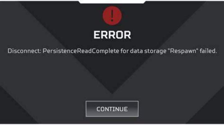 Apex Legends Persistence Read Complete for data storage 'Respawn' failed fix