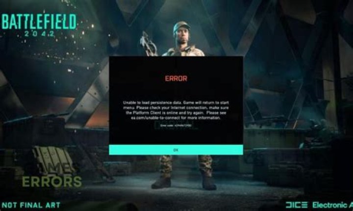 Battlefield 2042 Unable to load persistence data