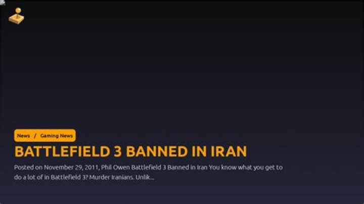 
Battlefield 3 Banned in Iran