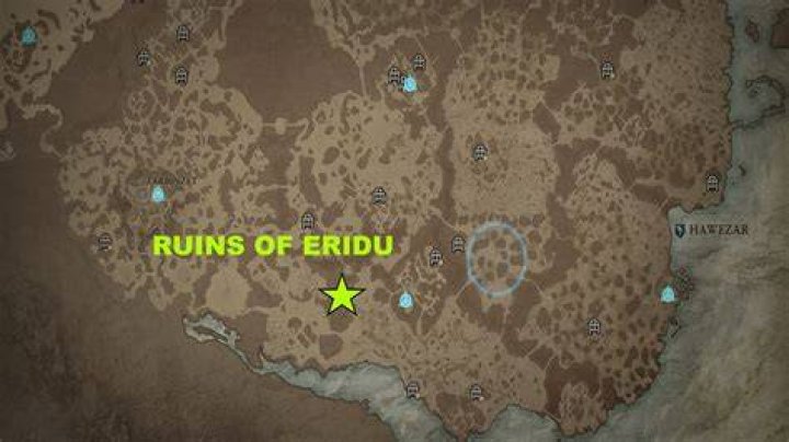 Diablo 4 Ruins of Eridu Map Location