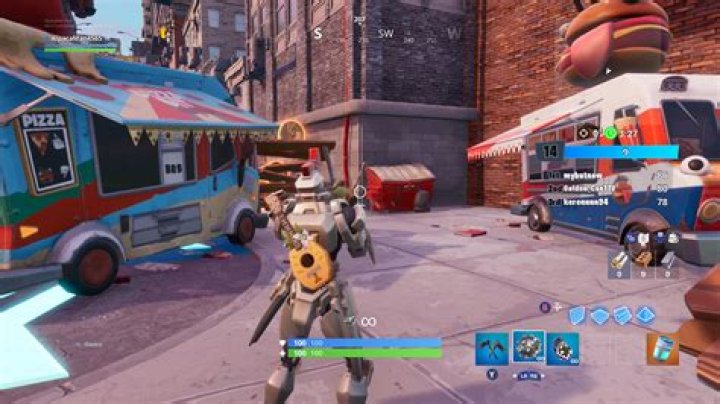 Fortnite Downtown Drop Challenges | Change tiles and dance between two food trucks location