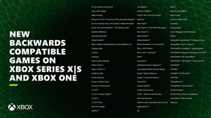 Xbox Series X backwards compatibility