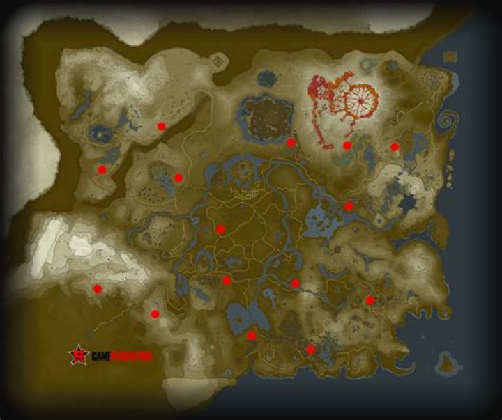 Zelda: Breath of the Wild Tower Location Map (High Resolution)